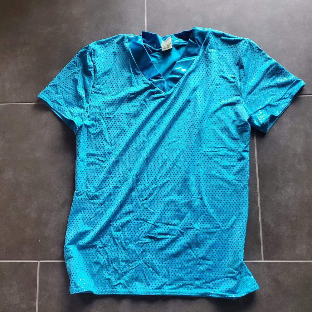 A Wish Come True Men's Sequin Light Blue Shirt - Small Adult
